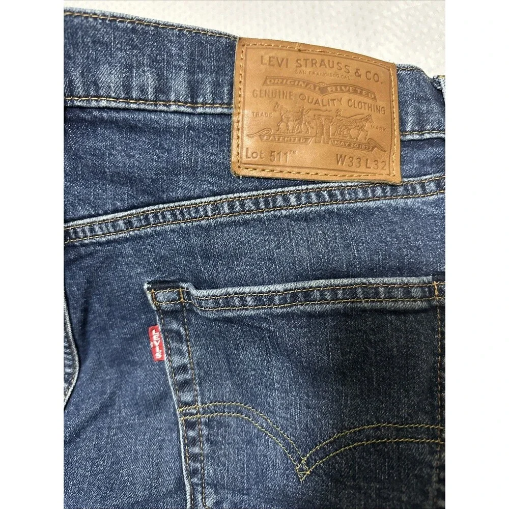 Levi's Premium Lot 511 Slim Dark Blue Jeans 33x32